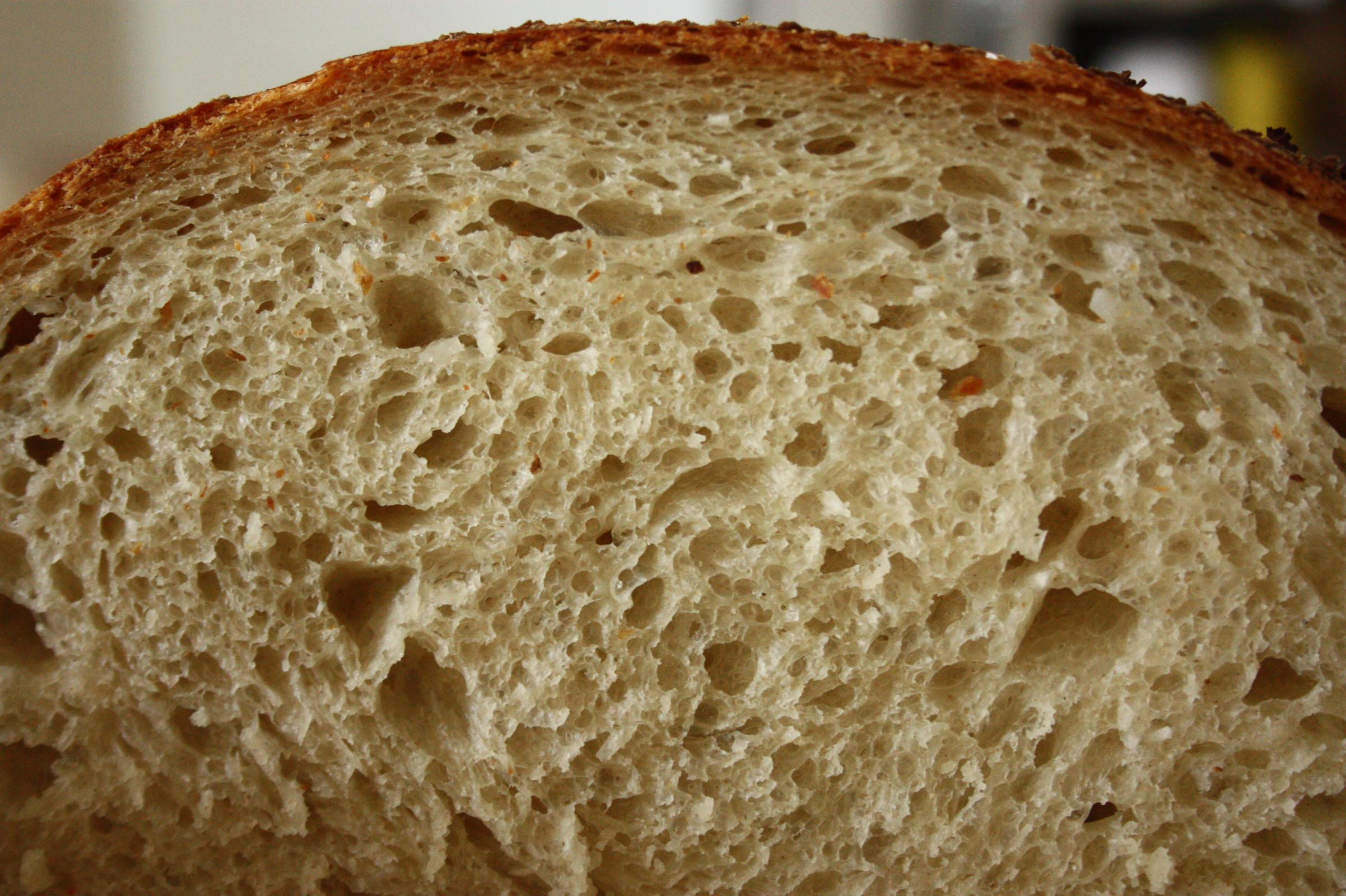 Crumb close up, natural light colour was a little more white than this