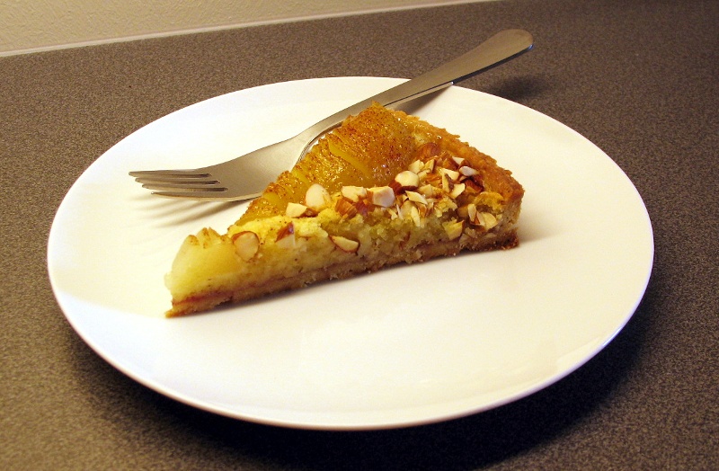 Pear frangipane tart