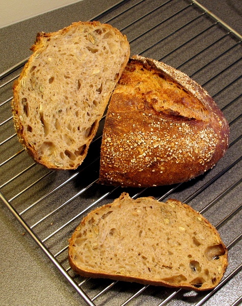 Seeded pain au levain crumb